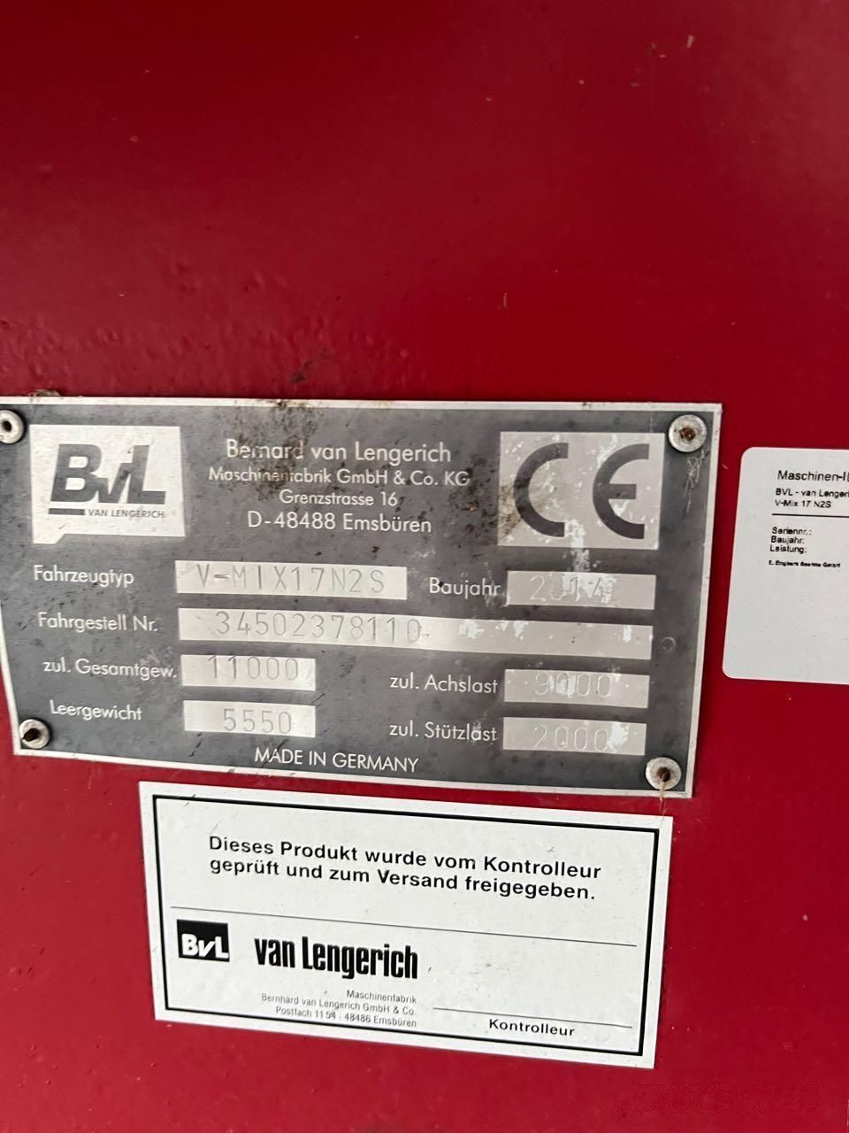 BVL - van lengerich v-mix 17 n2s Mixer feeder €9,000