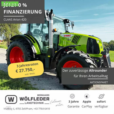 E-FARM: Claas Arion 420 - Tractor - id 9ZAT2WP - €83,250 - Year of construction: 2026 - Engine hours: 1,Engine power (HP): 100,Austria