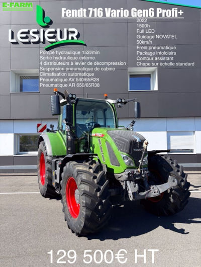 E-FARM: Fendt 716 Vario - Tractor - id LAGVXGD - 129.500 EUR - Anul: 2022 - Ore motor: 1.500,Franța
