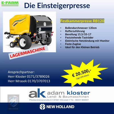 E-FARM: New Holland rb120utility - Baler - id NPDLL7U - €20,500 - Year of construction: 2022 - Germany